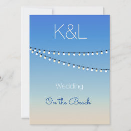 Sandy beach watercolor invitation