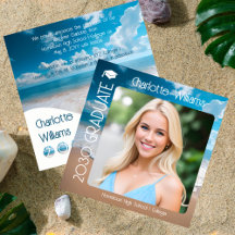 Sandy Beach Waves Graduate 2 Photo Graduation