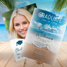 Sandy Beach Waves Graduate Photo Graduation Party