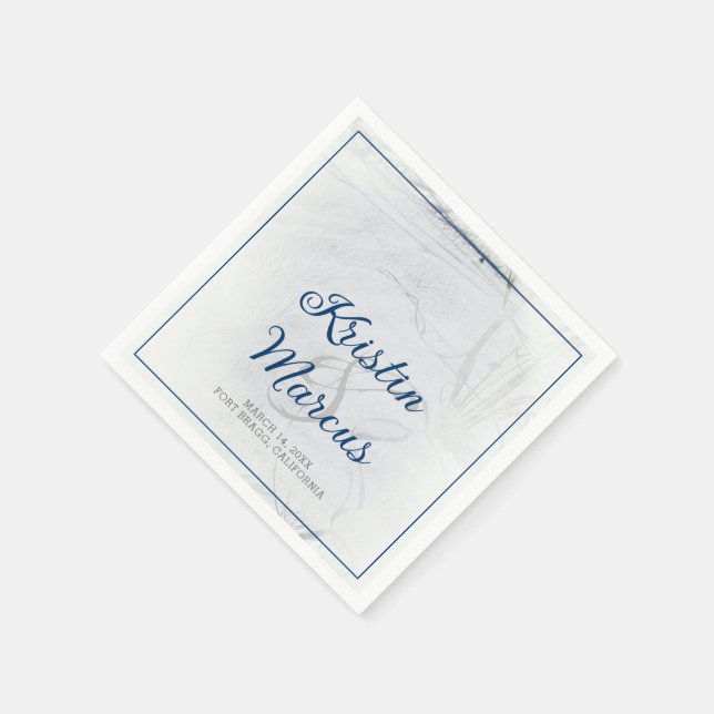 Sandy Beach Wedding Cocktails Napkins (Corner)