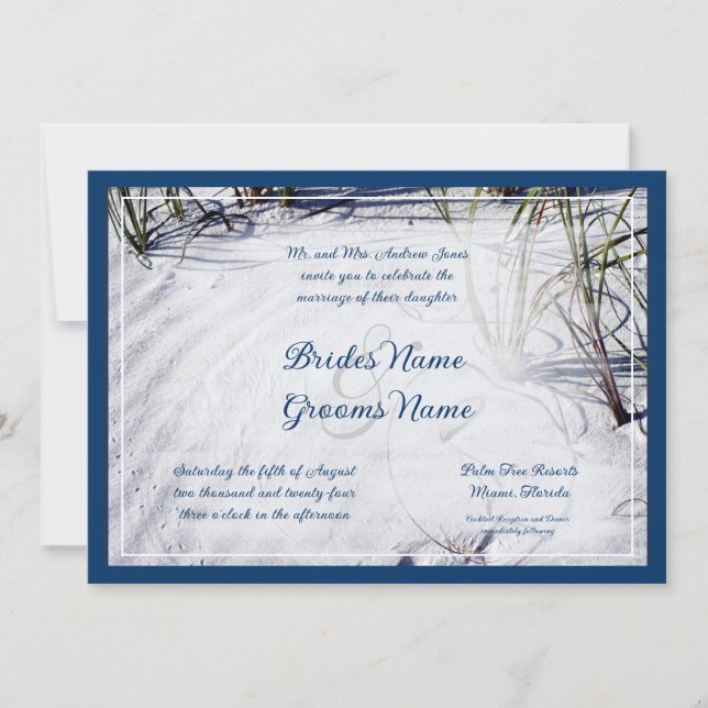 Sandy Beach Wedding Invitation (Front)