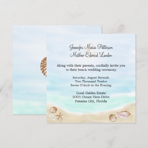 Sandy Beach Wedding Invitation