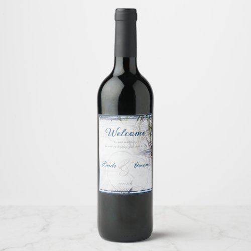 Sandy Beach Wedding Wine Label