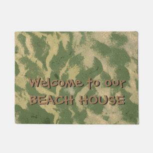 Sandy Beach Welcome to Beach House or any Text Doormat