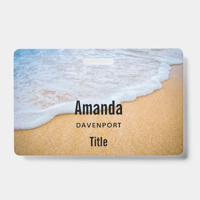 Sandy Beach with Foamy Surf Badge (Front)