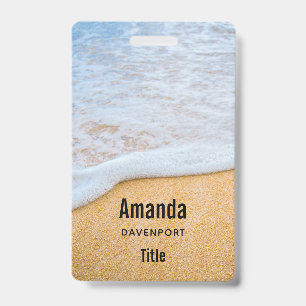 Sandy Beach with Foamy Surf Badge