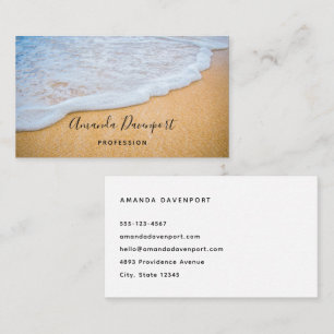 Sandy Beach with Foamy Surf Business Card