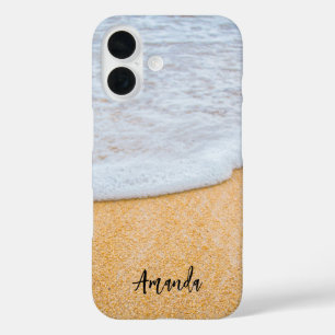 Sandy Beach with Foamy Surf iPhone 16 Case