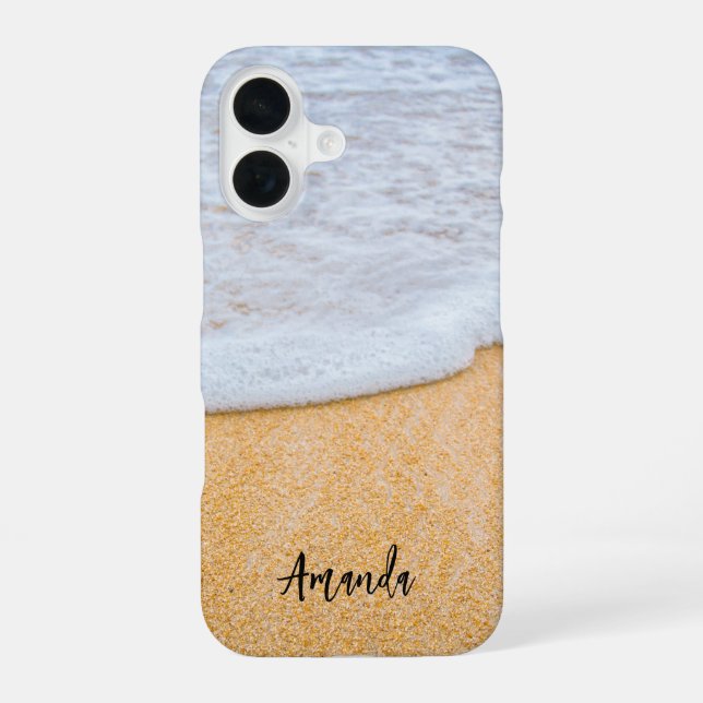 Sandy Beach with Foamy Surf Iphone Case (Back)