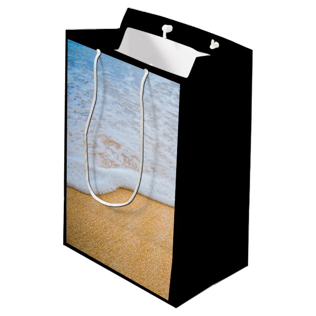 Sandy Beach with Foamy Surf Medium Gift Bag (Back Angled)