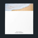 Sandy Beach with Foamy Surf Notepad<br><div class="desc">A notepad with a photograph of a golden brown sandy beach with white foamy surf.</div>
