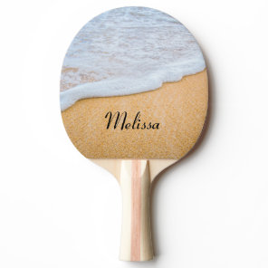 Sandy Beach with Foamy Surf Ping Pong Paddle