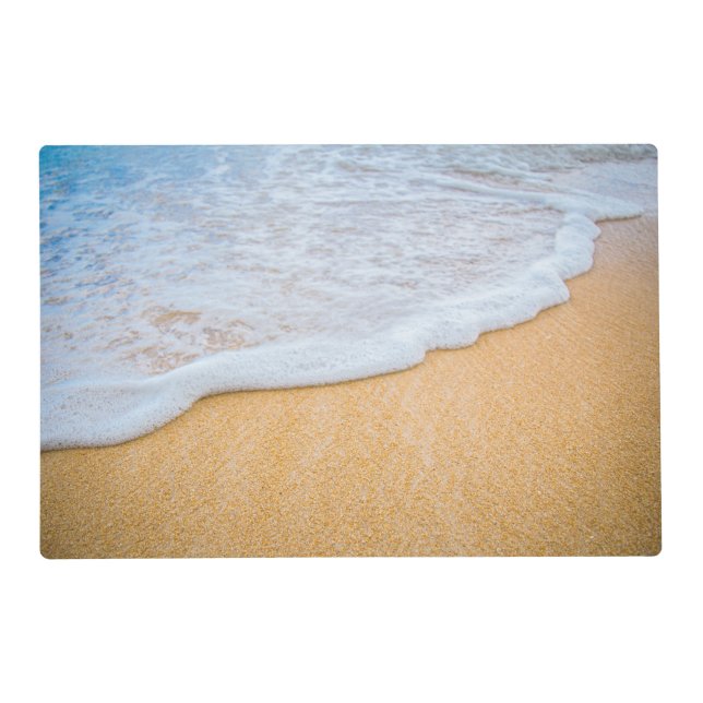 Sandy Beach with Foamy Surf Placemat (Front)