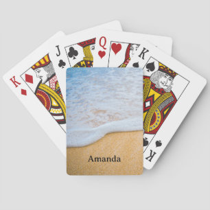 Sandy Beach with Foamy Surf Poker Cards