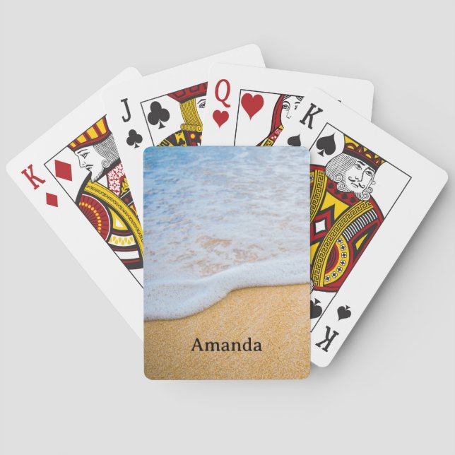 Sandy Beach with Foamy Surf Poker Cards (Back)