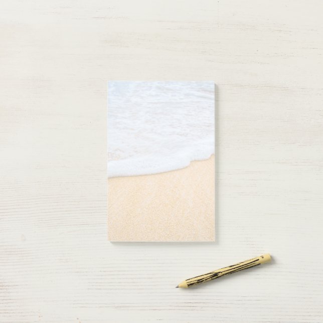 Sandy Beach with Foamy Surf Post-it Notes (On Desk)