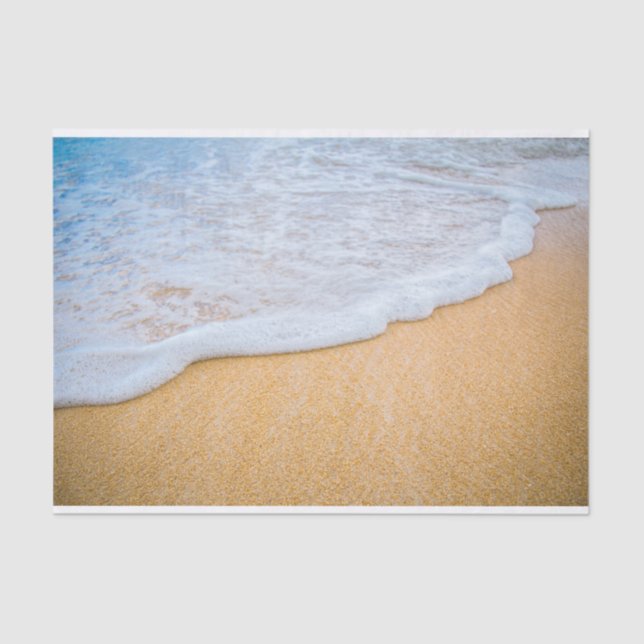 Sandy Beach with Foamy Surf Tissue Paper (Front)