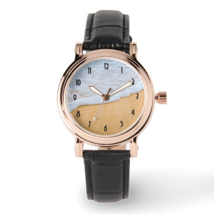 Sandy Beach with Foamy Surf Watch