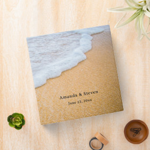 Sandy Beach with Foamy Surf Wedding 3 Ring Binder