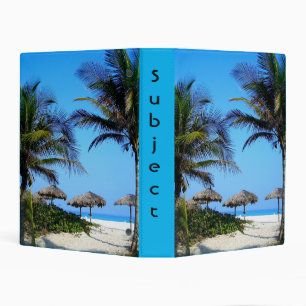 Sandy Beach With Palm Trees and An Ocean View Mini Binder