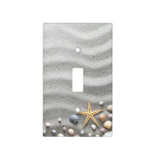 Sandy Beach With Shells And Starfish Light Switch Cover