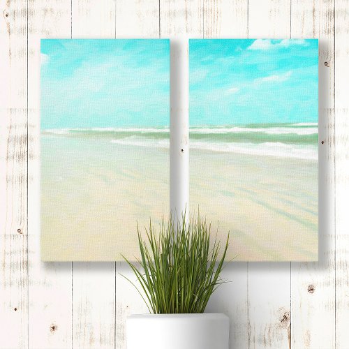 Sandy Beach with Turquoise Sky Canvas Print