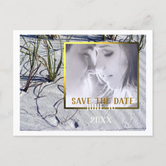 Sandy Beach Your Photo Save the Date Announcement Postcard