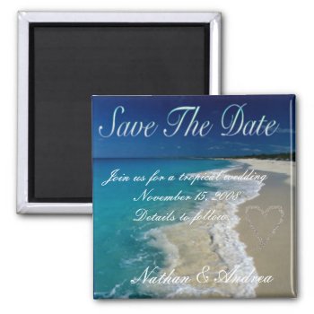 Sandy Beaches Save The Date Magnet by sharpcreations at Zazzle