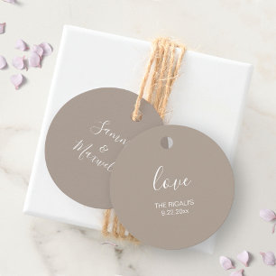 Sandy Beige Wedding Favor Tags
