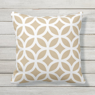 Sandy Brown Geometric Pattern Outdoor Pillows