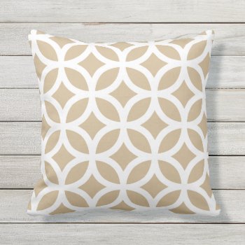 Sandy Brown Geometric Pattern Outdoor Pillows by Richard__Stone at Zazzle