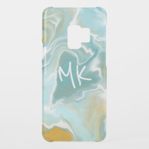 Sandy Brown Ocean Blue Marble Fluid Art Uncommon Samsung Galaxy S9 Case