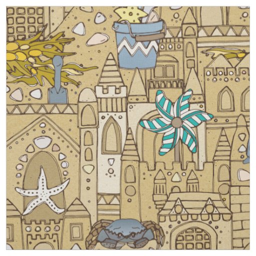sandy castles fabric