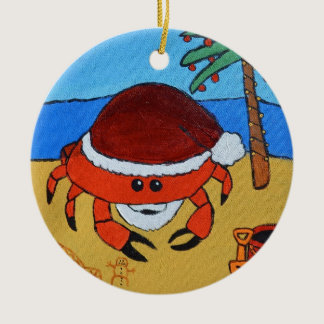 Sandy Claws by Joel Anderson Ceramic Ornament