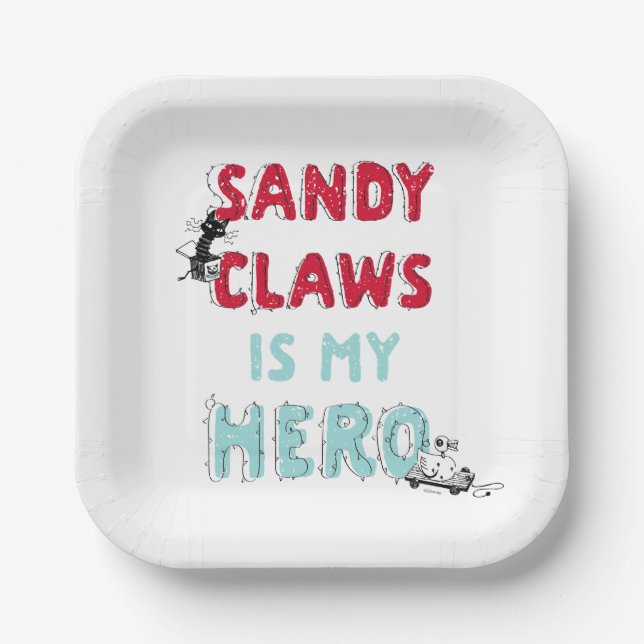 Sandy Claws is my Hero Paper Plates (Front)