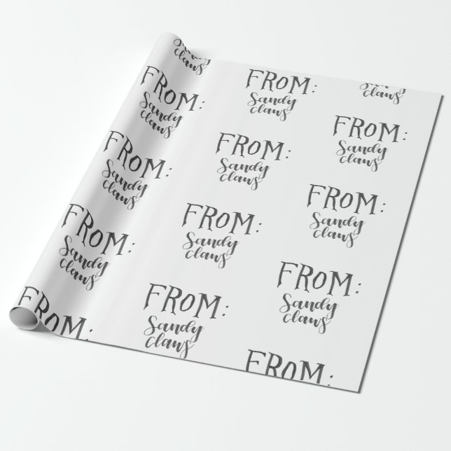 Sandy Claws Wrapping Paper (Unrolled)