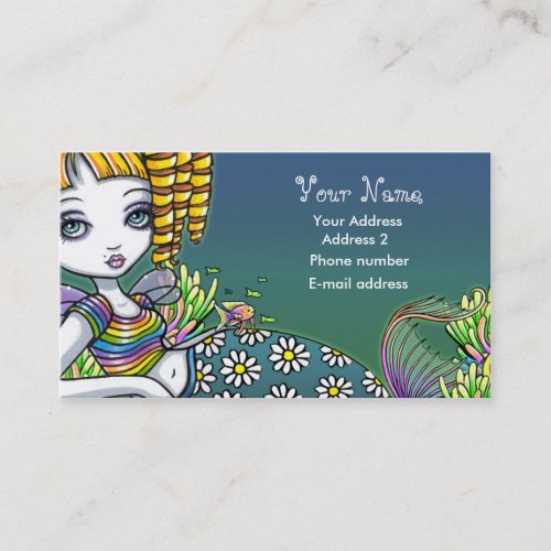 "Sandy" Cute Rainbow Fairy Mermaid Business Cards