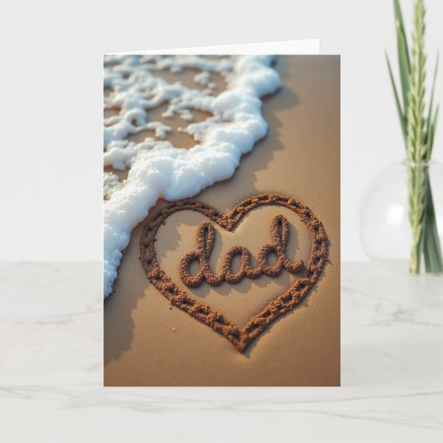 Sandy Dad Heart Fathers Day Card (Front)