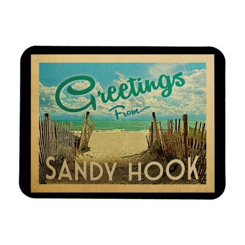 Sandy Hook Beach Vintage Travel Magnet
