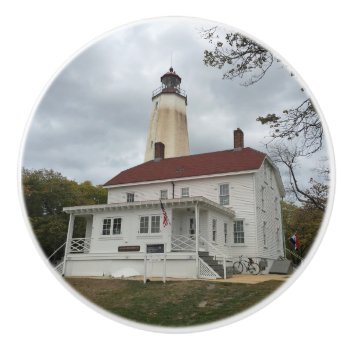 Sandy Hook Lighthouse Ceramic Knob by JTHoward at Zazzle