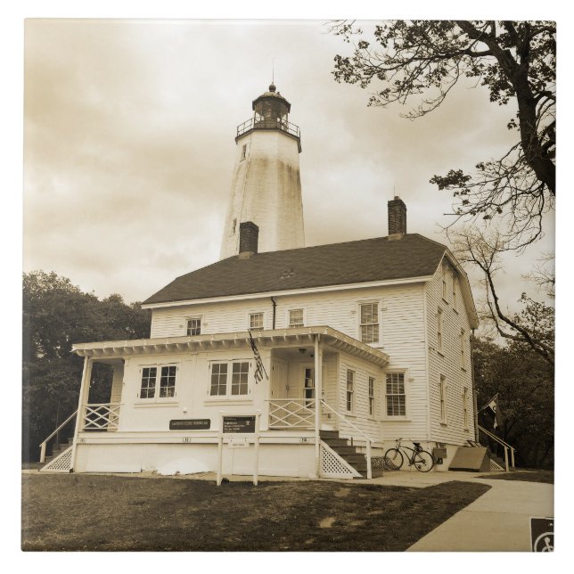 Sandy Hook Lighthouse Ceramic Tile (Front)