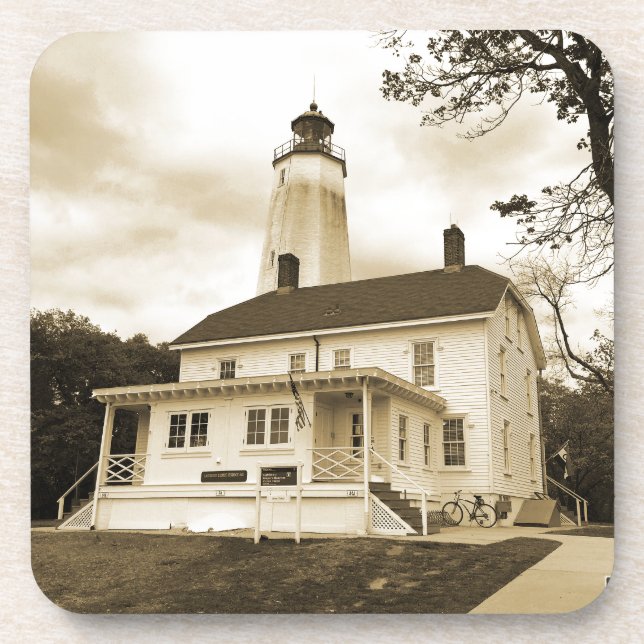 Sandy Hook Lighthouse Drink Coaster (Front)