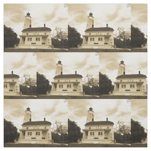 Sandy Hook Lighthouse Fabric (Swatch)