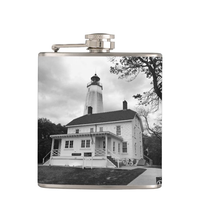 Sandy Hook Lighthouse Hip Flask (Front)