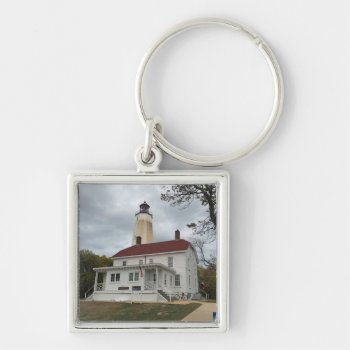Sandy Hook Lighthouse Keychain by JTHoward at Zazzle
