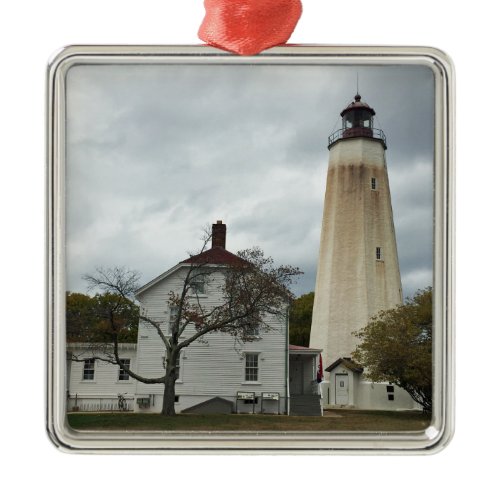 Sandy Hook Lighthouse Metal Ornament