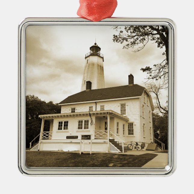 Sandy Hook Lighthouse Metal Ornament (Front)