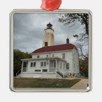 Sandy Hook Lighthouse Metal Ornament by JTHoward at Zazzle