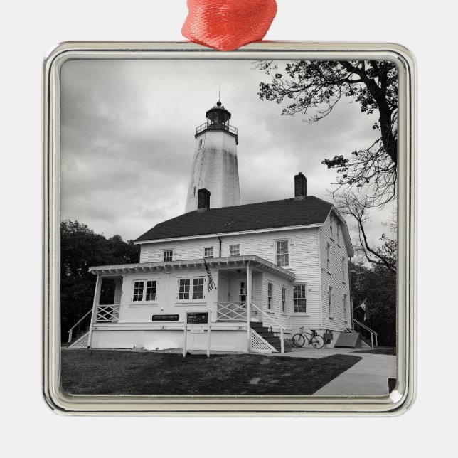 Sandy Hook Lighthouse Metal Ornament (Front)