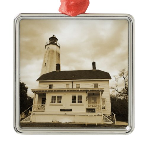 Sandy Hook Lighthouse Metal Ornament
